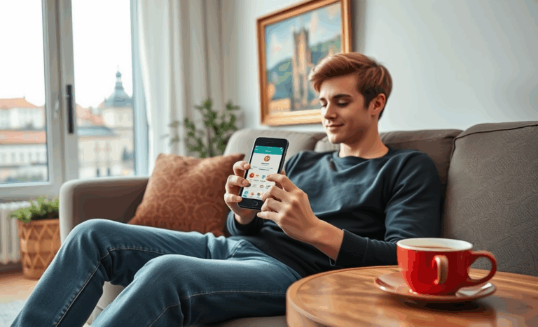 Obrázek mobilního telefonu s ikonou aplikace půjčky