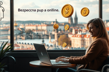 Ilustrace rychlé a bezpečné online půjčky dostupné z pohodlí domova.