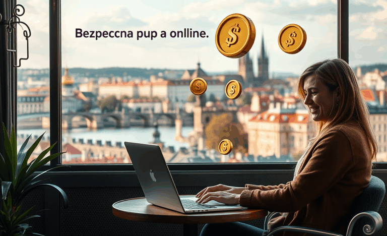 Ilustrace rychlé a bezpečné online půjčky dostupné z pohodlí domova.