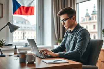 Ilustrace online sjednávání úvěru z pohodlí domova