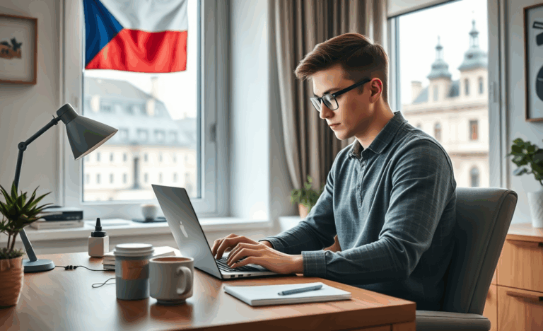 Ilustrace online sjednávání úvěru z pohodlí domova
