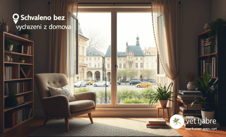 Osoba využívající online schválení z bezpečí domova