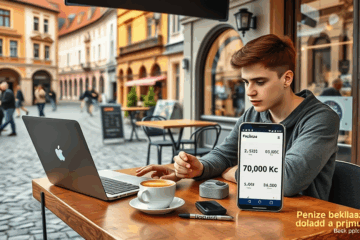Obrázek znázorňující online proces žádosti o půjčku bez dokladu o příjmu