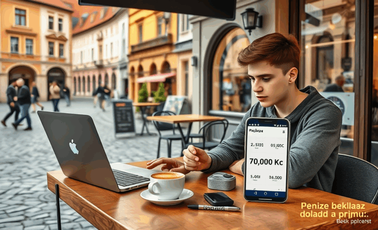 Obrázek znázorňující online proces žádosti o půjčku bez dokladu o příjmu