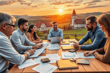 Štos bankovek a mincí symbolizující finanční řešení