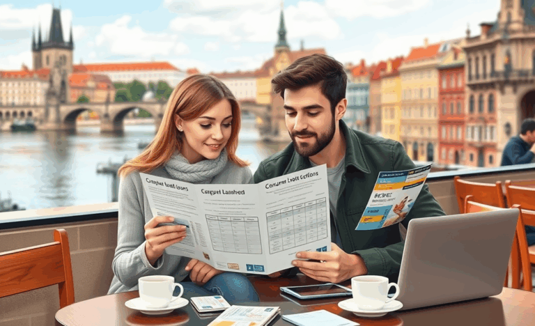 Obrázek znázorňující různé možnosti půjček a finanční řešení.