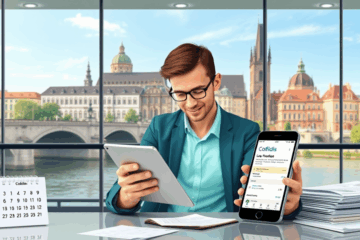 Osoba používající mobilní aplikaci Cofidis pro správu půjčky