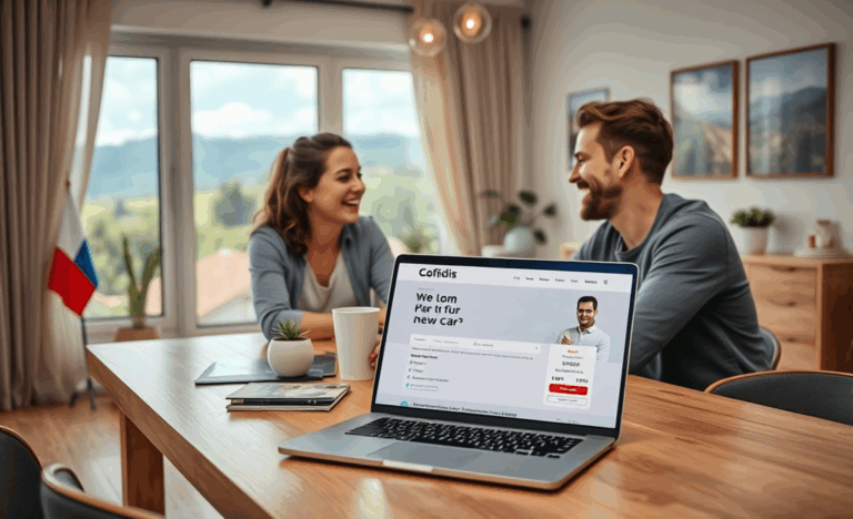 Obrázek ukazující proces online žádosti o úvěr u Cofidis.